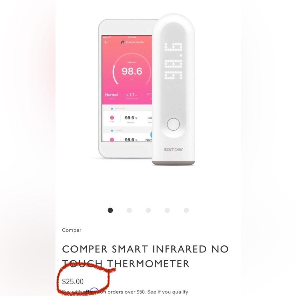 NEW Comper Smart Infrared forehead thermometer